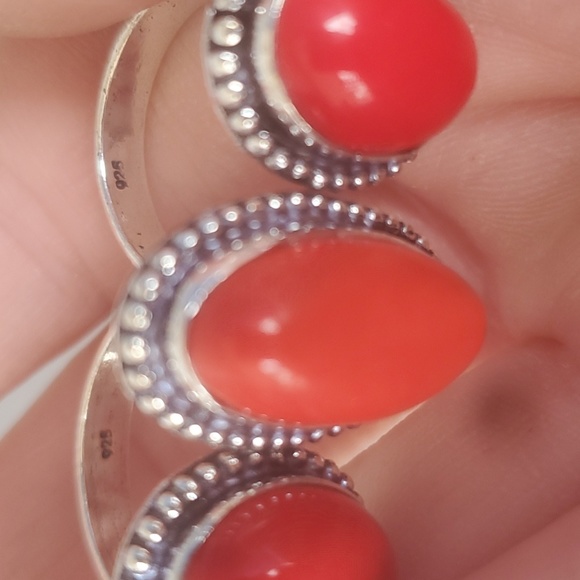New Coral Double 925 Silver Knuckle Ring. - Picture 6 of 14